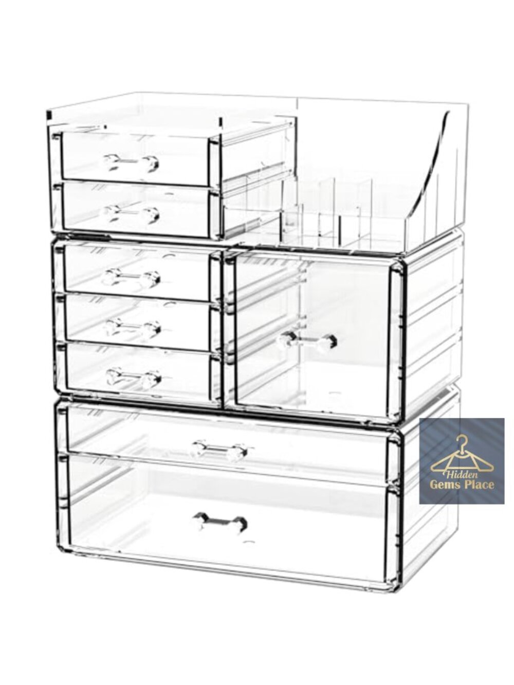 Acrylic Clear Makeup Organizer Stackable with 8 Drawers Vanity Storage
